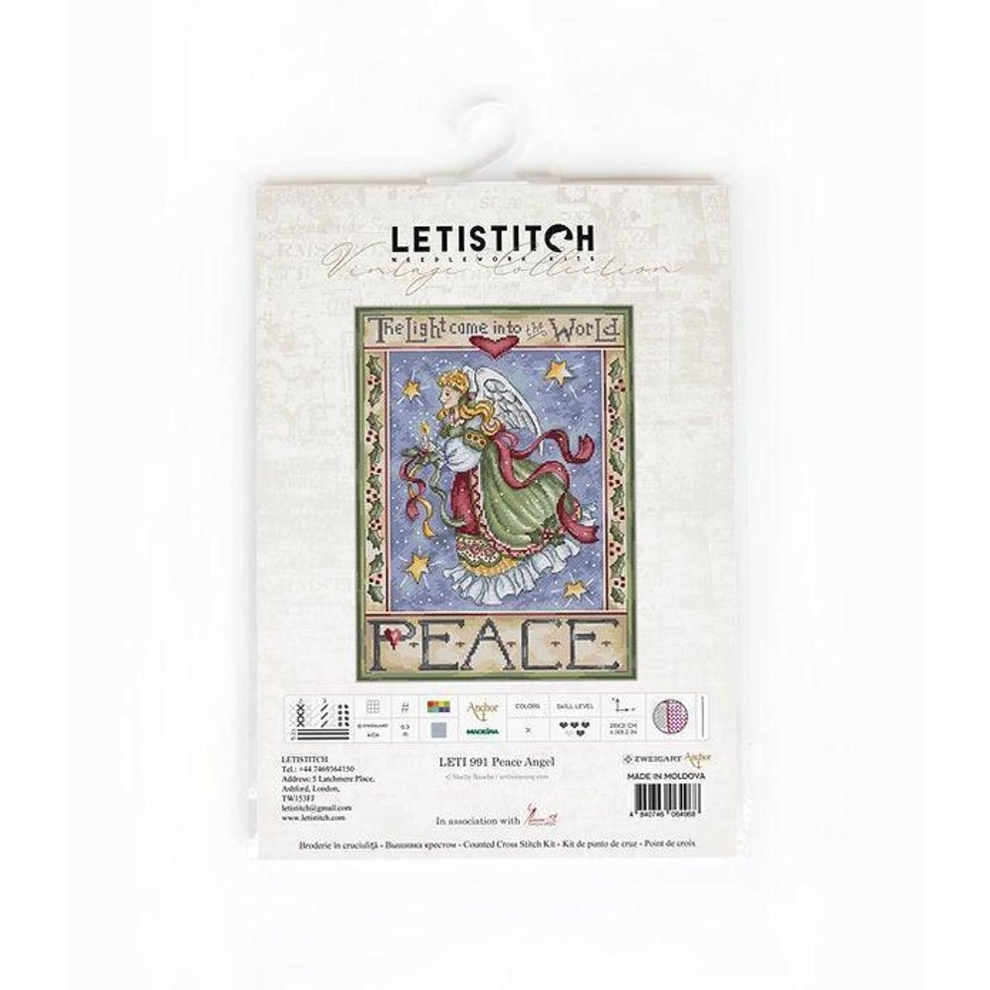 Letistitch Peace Angel Counted Cross Stitch Kit